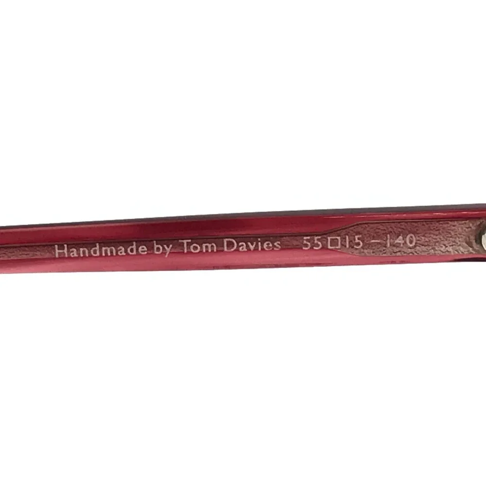 Tom Davies Eyeglasses Frame TD597 Col. 1644 Brown Red Horn Cat Eye 55-15-140